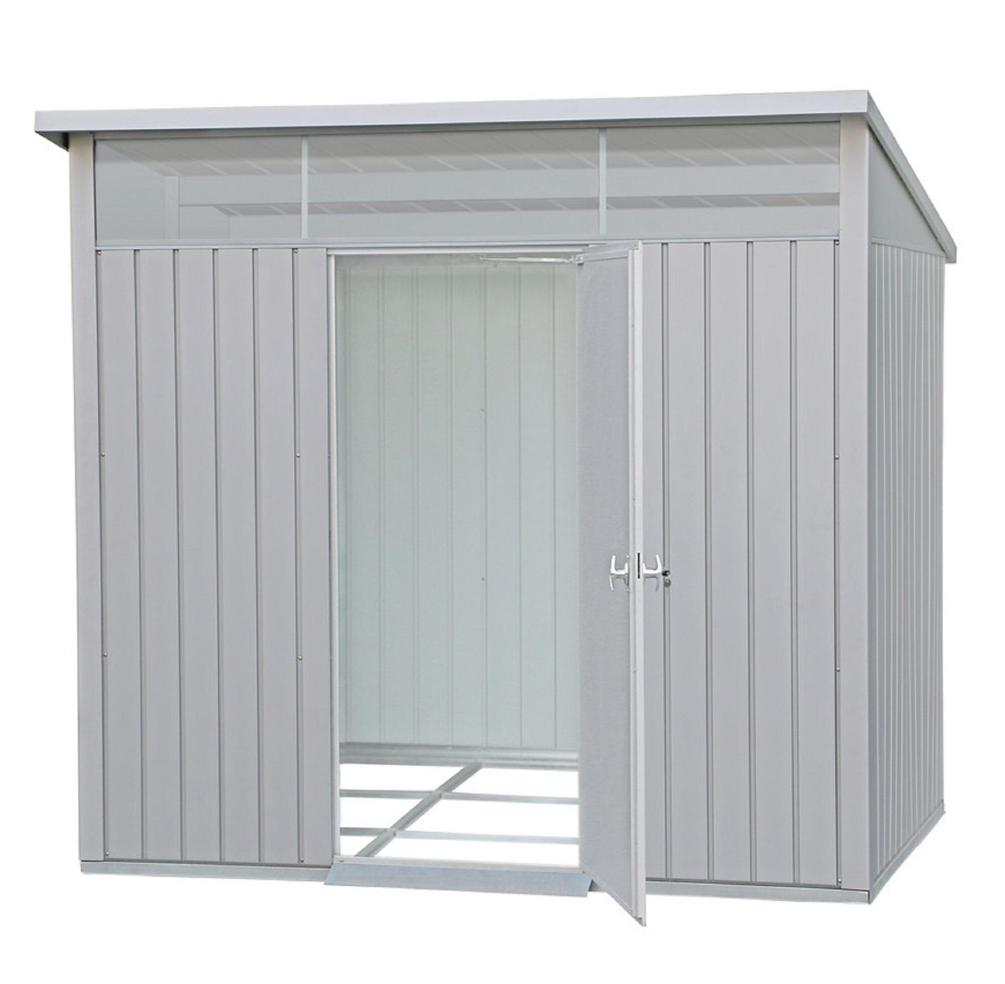caseta de metal palladium de 2492x2313x2092 cm y 521 m2 con 033 mm espesor y puerta abatible