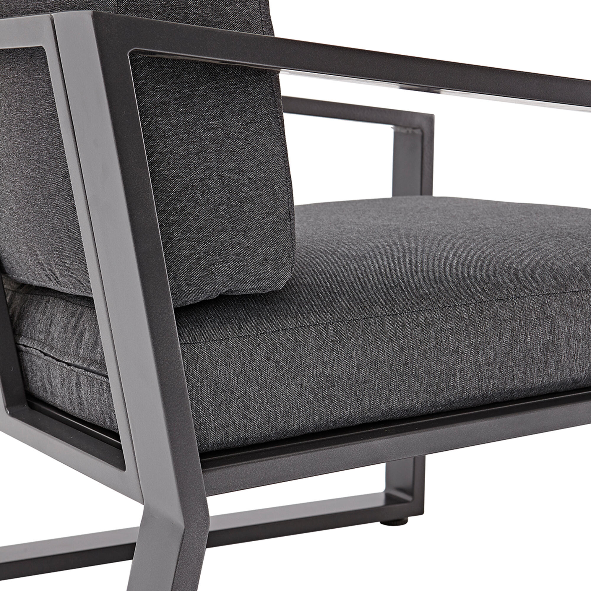 Salotto da giardino per 4 persone antracite Lyra NATERIALcon cuscini in poliestere grigio - 32