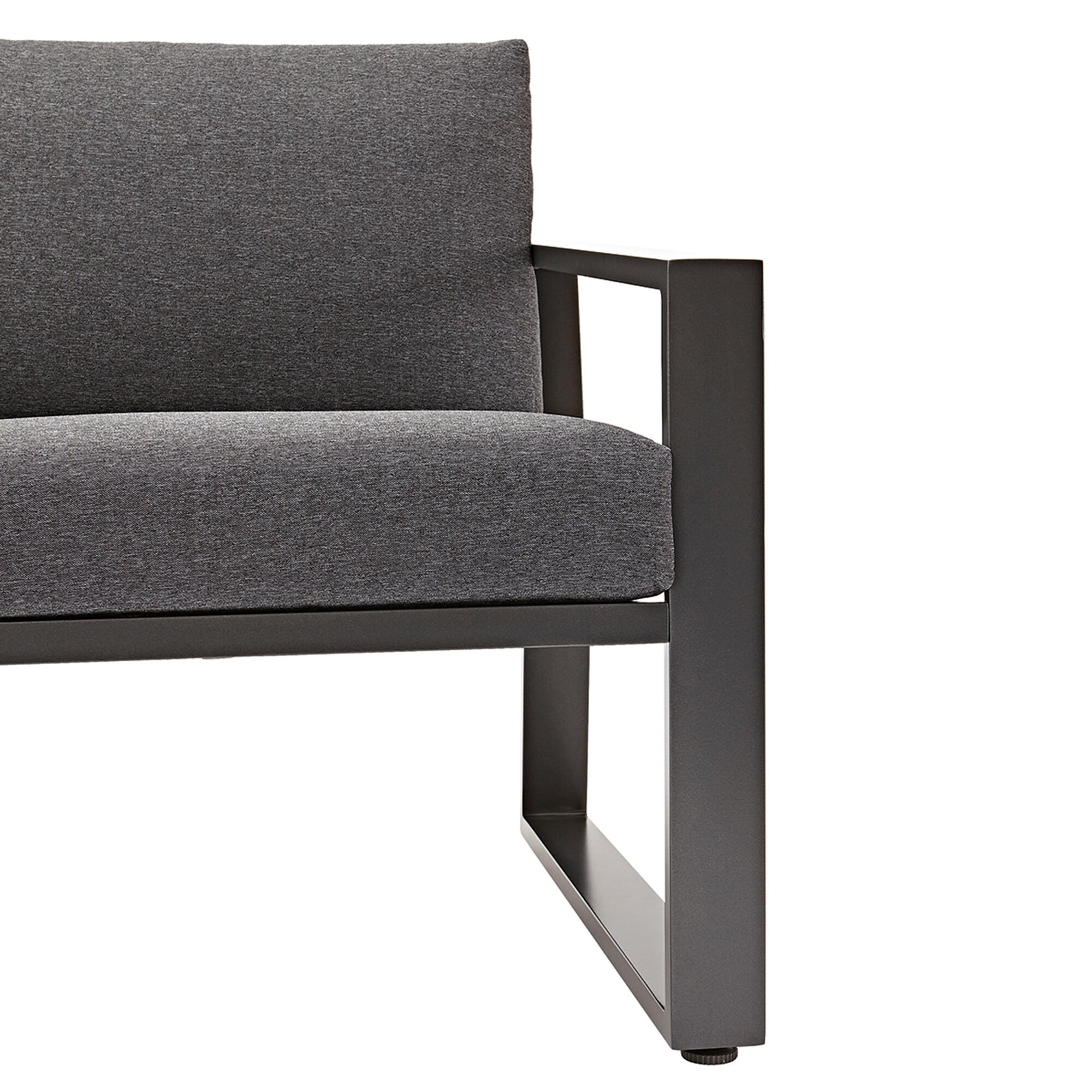 Salotto da giardino per 4 persone antracite Lyra NATERIALcon cuscini in poliestere grigio - 26