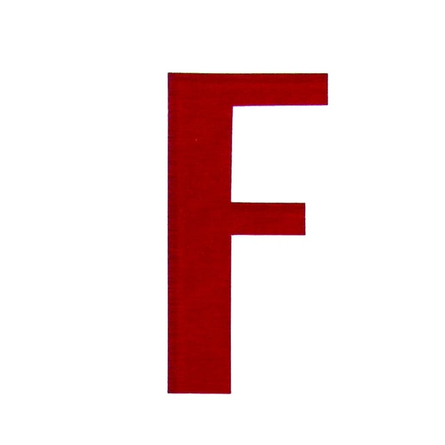 Lettera F adesivo, 3 x 2 cm