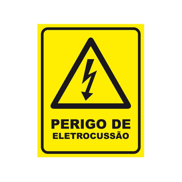Sinal adesivo PERIGO DE ELECTROCUSSÃO 8X10CM