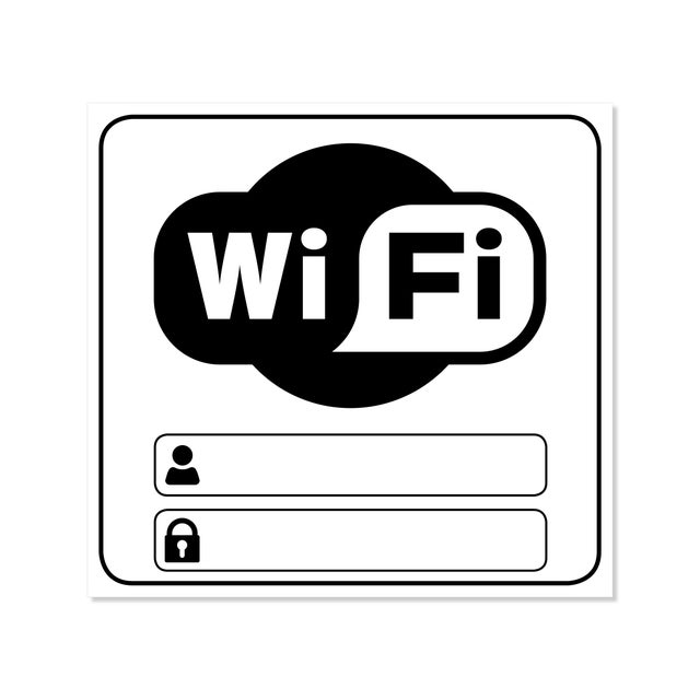 Sinal adesivo WIFI COM PASSWORD 8,5X8CM