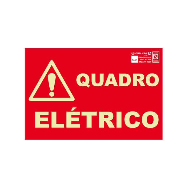 Sinalização fotoluminescente QUADRADO ELÉCTRICO 15X10CM PVC 0.7MM