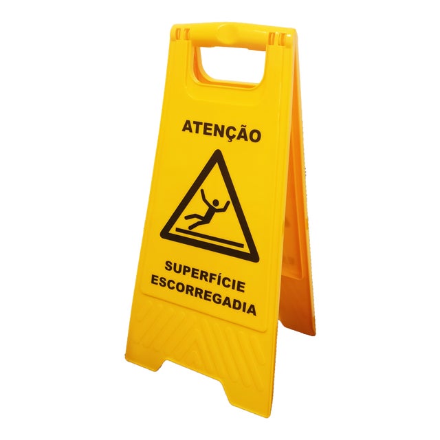 Placa de sinalização dobrável piso escorregadio 30x62 cm