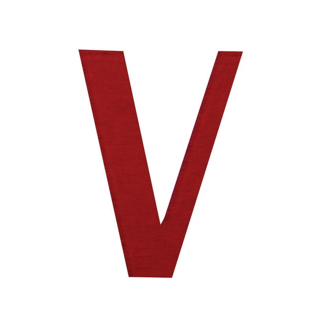 Lettera V adesivo, 3 x 2 cm