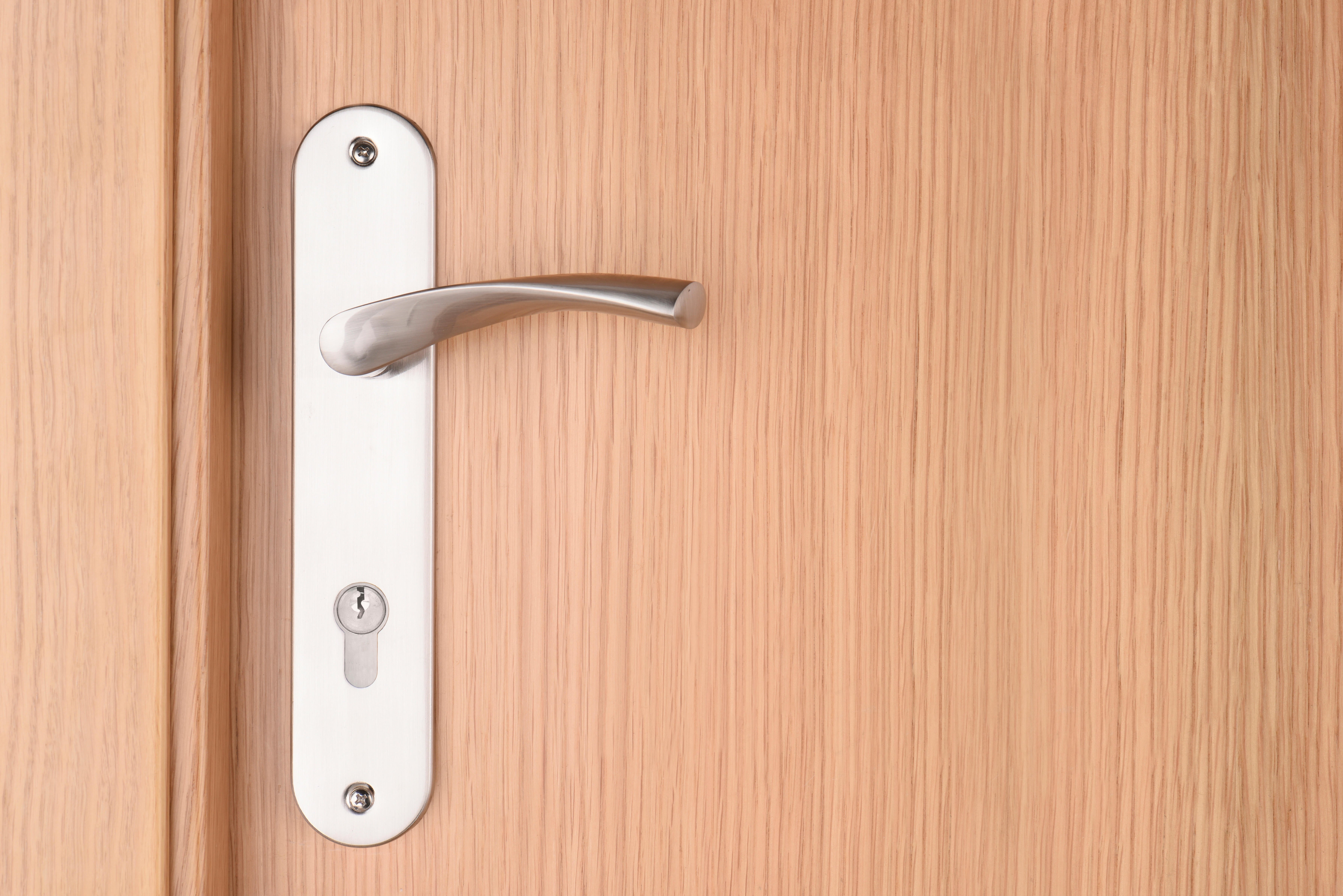 1/2 Juego de manilla con placa de puerta Arosa de aluminio, bocallave a 85mm, mano derecha - 3