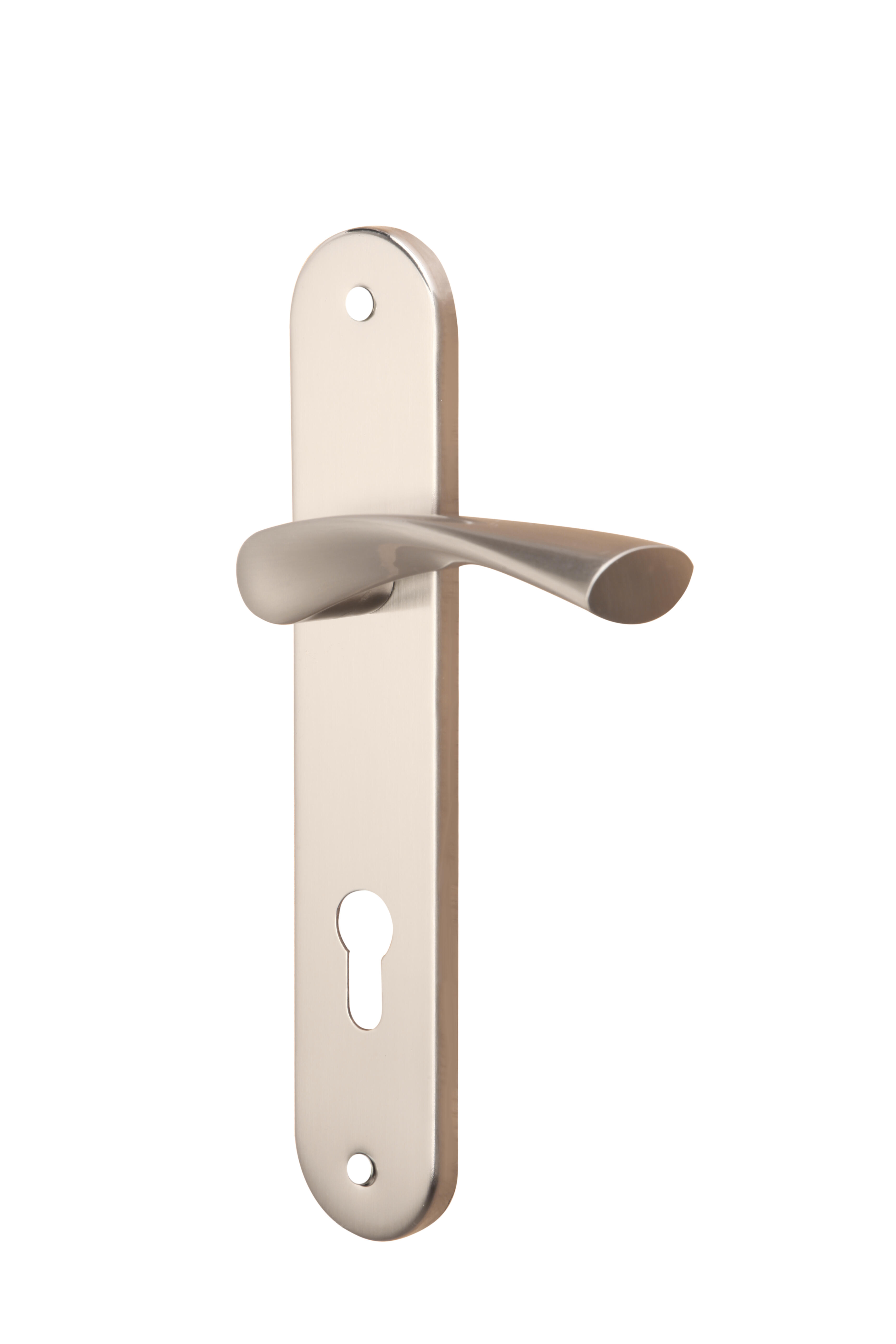 1/2 Juego de manilla con placa de puerta Arosa de aluminio, bocallave a 85mm, mano derecha - 4