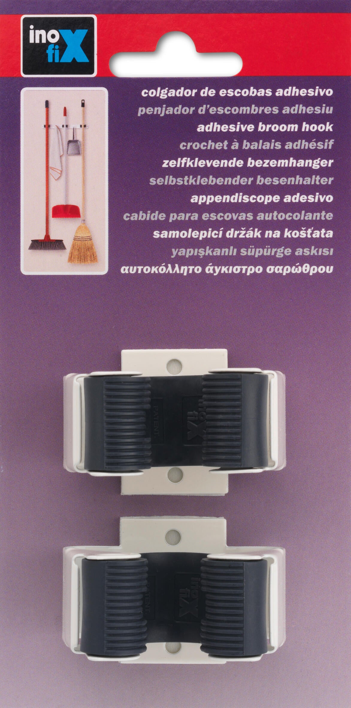 2 ganchos adesivos INOFIX PARA VASSOURA 20-26 mm - 2