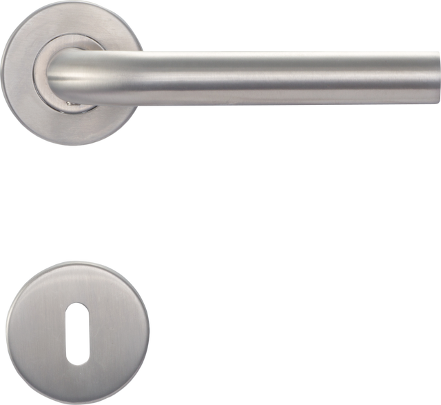 Puxador de porta aço inox prateado escovado Inspire