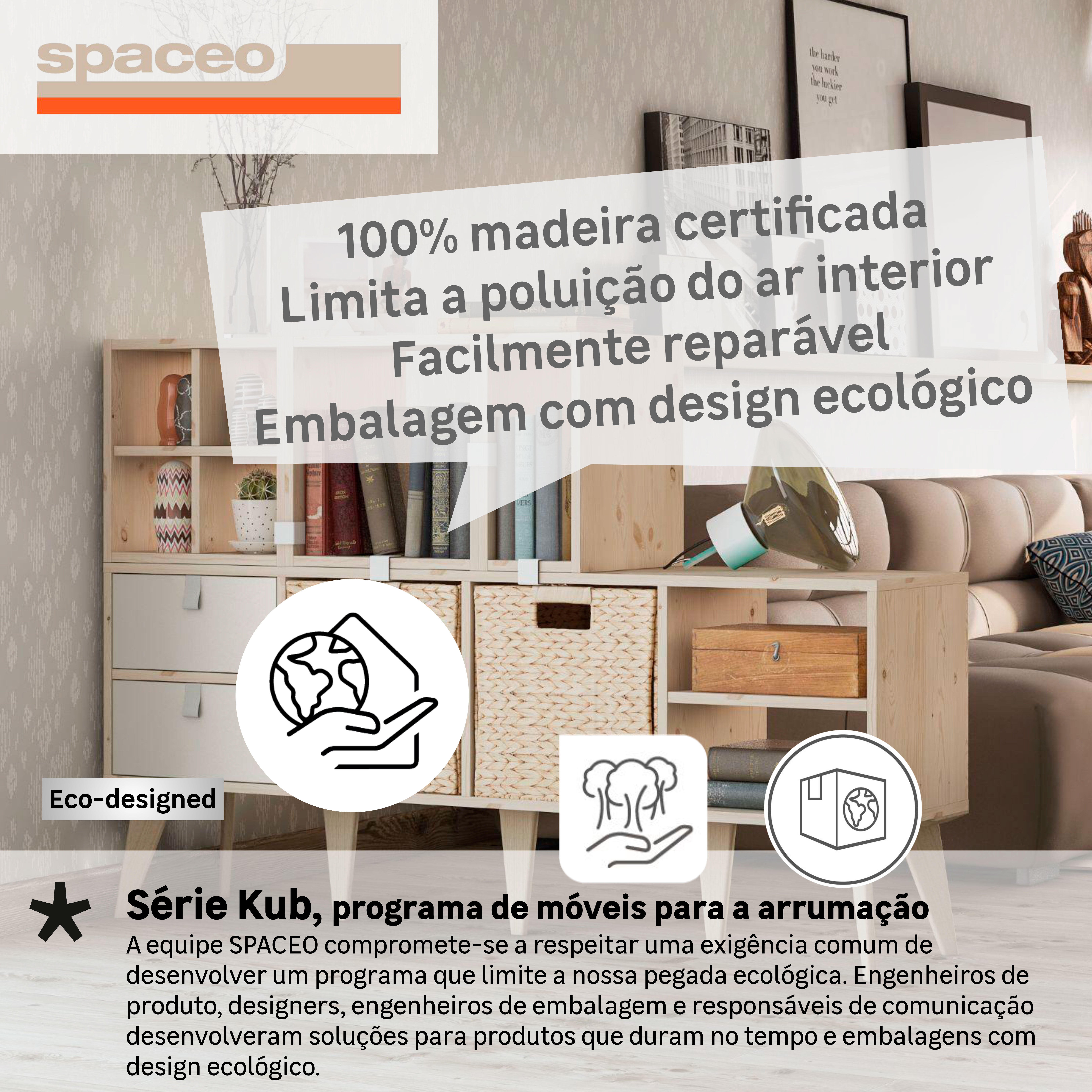 Estante cubo 4x1 branco 139,3x36x31,7 cm Spaceo Kub - 8