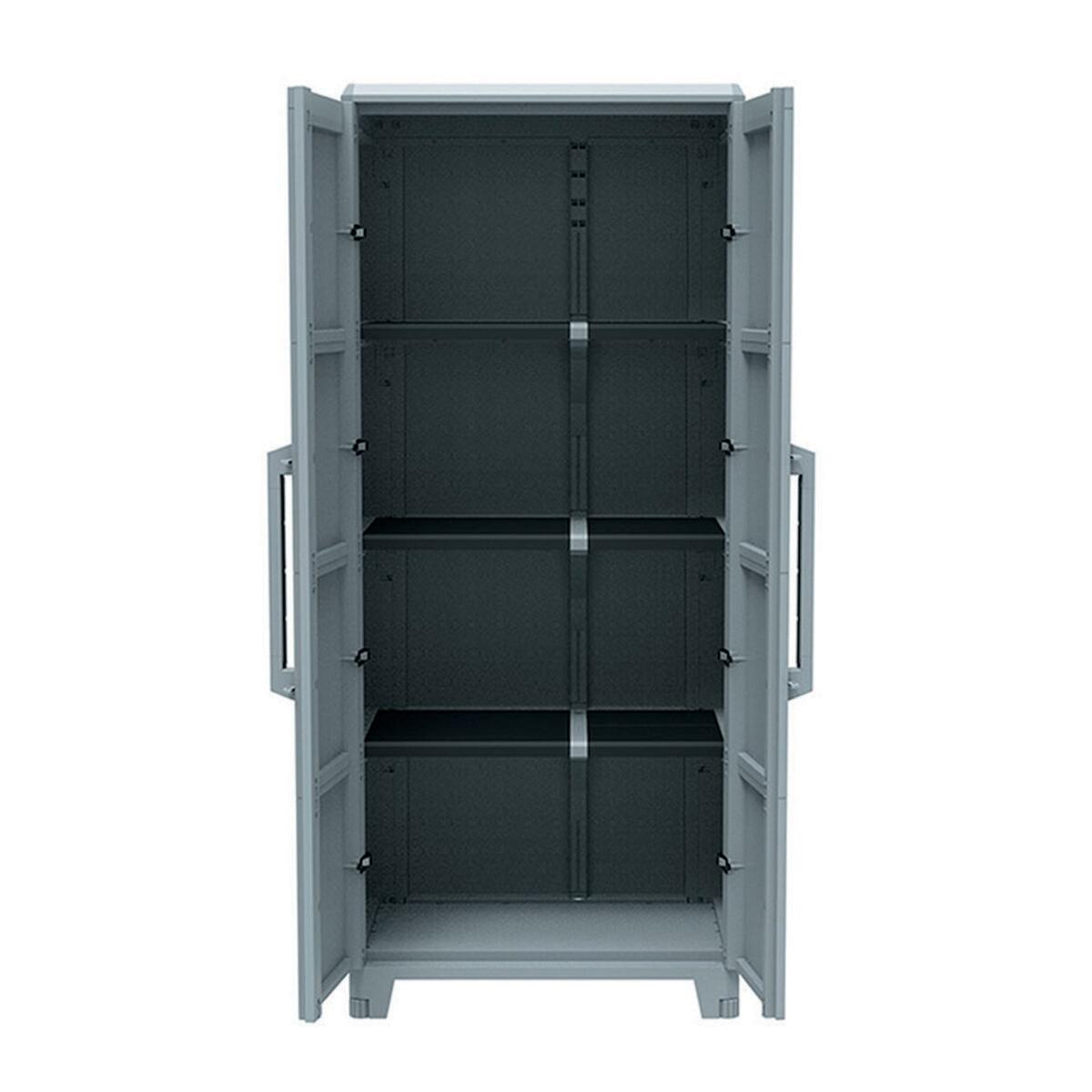 Armário em PVC alto exterior cinza 2 portas 185x78x44 cm Transforming - 11