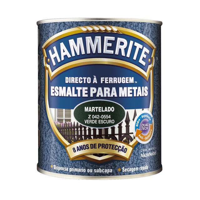 Esmalte antioxidante MARTELADO HAMMERITE 0.75L VERDE ESCURO