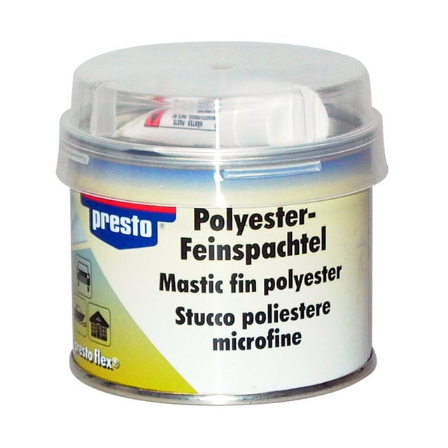 Massa reparação fina poliéster 250 gr Presto