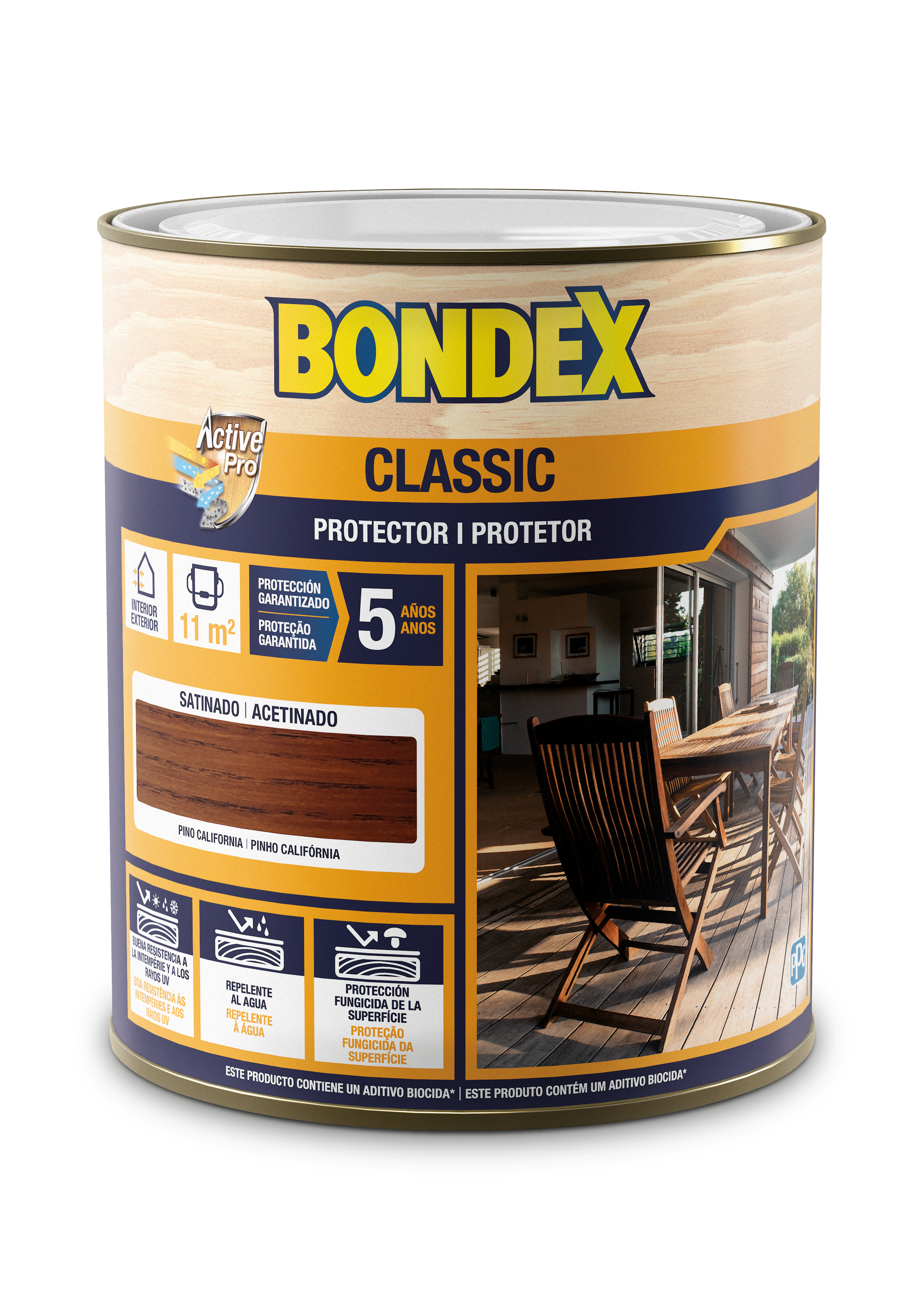 Protetor madeira exterior acetinado pinho califórnia 0,75 L Classic Bondex - 2