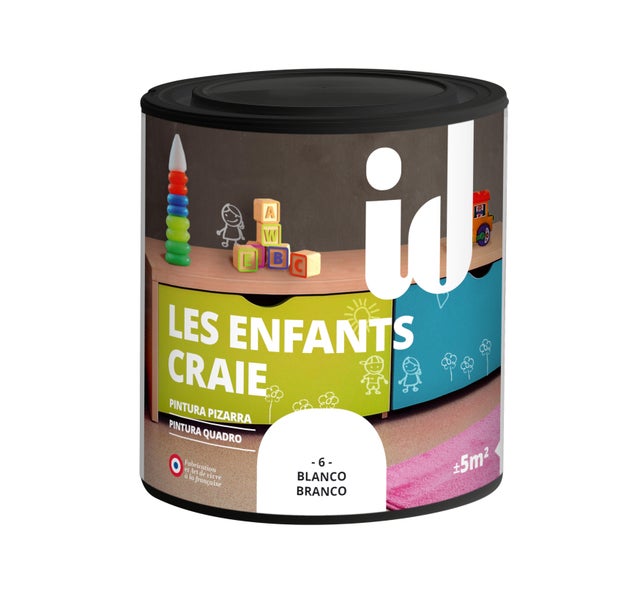 Pittura per interni lavagna, LES DECORATIVES bianco opaco, 0.5 L