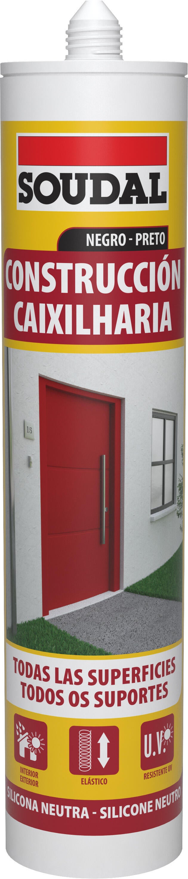 Silicone caixilharia neutro 300 ml preto Soudal