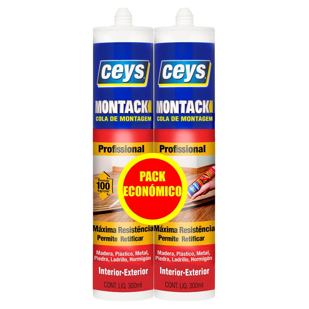 Conjunto 2 colas montagem 2 x 300 ml Montack profissional Ceys - 2