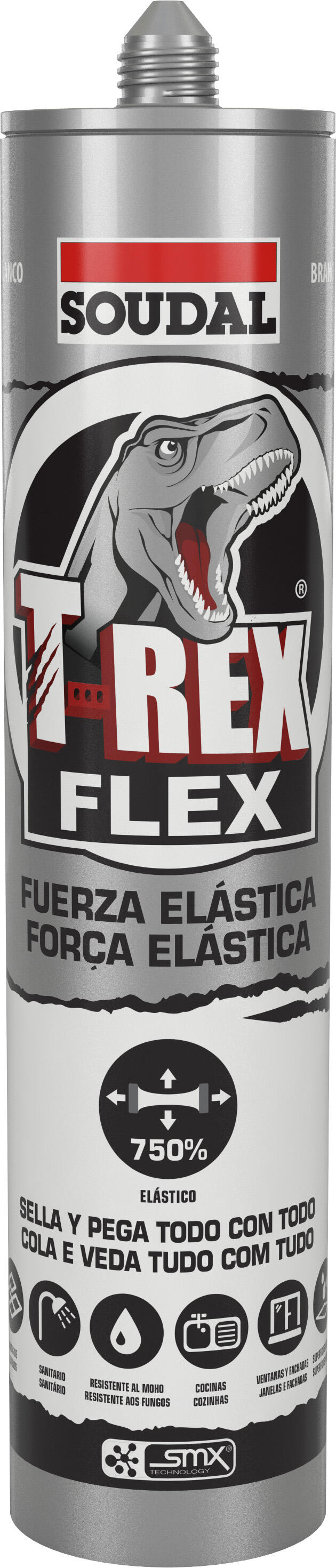 Cola e veda FLEX 290ML BRANCO T-REX