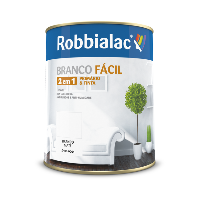 Tinta interior Branco facil robbialac branco mate 1L