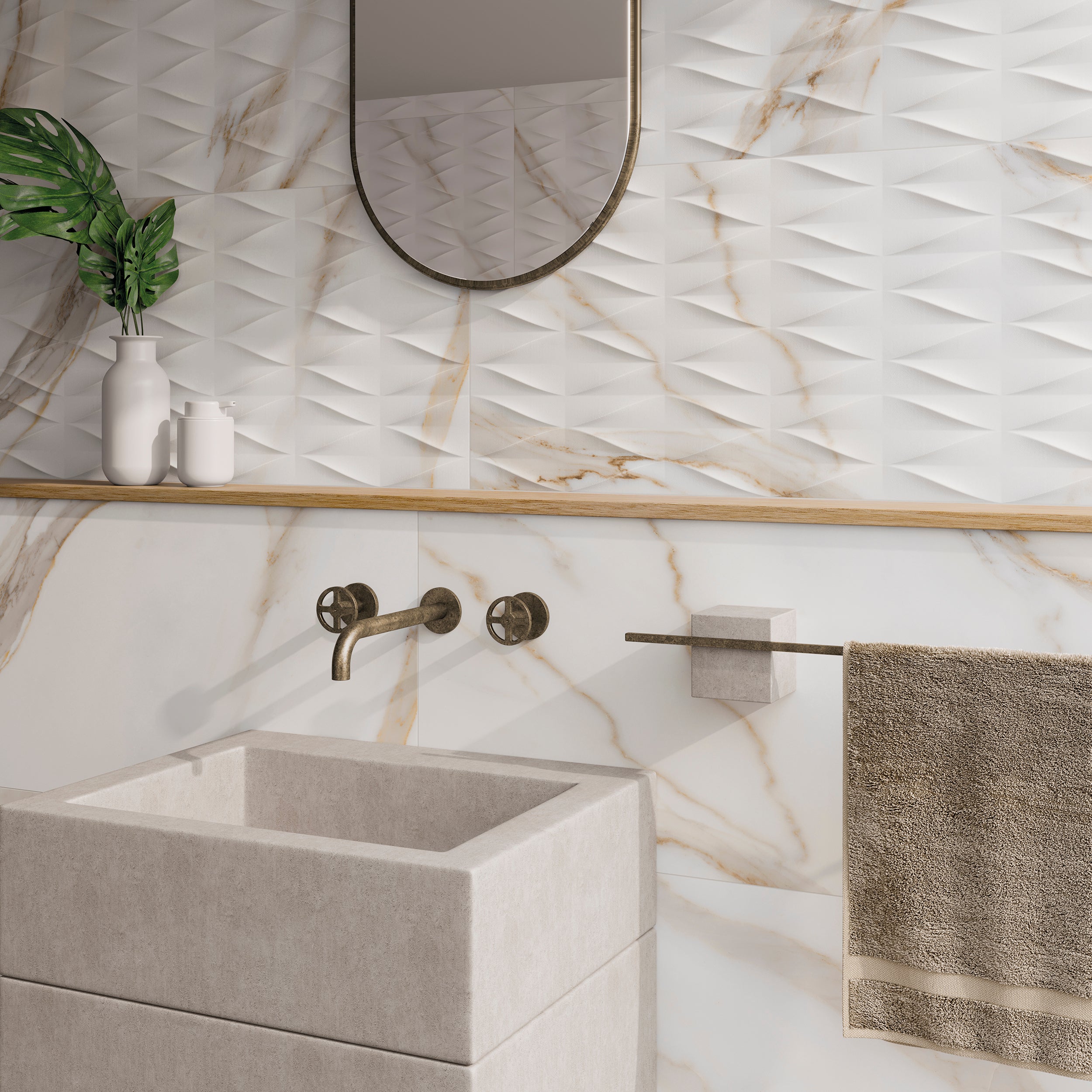 Revestimento cerâmico Gayafores Calacatta Gold Deco 32x62.5 cm - 7