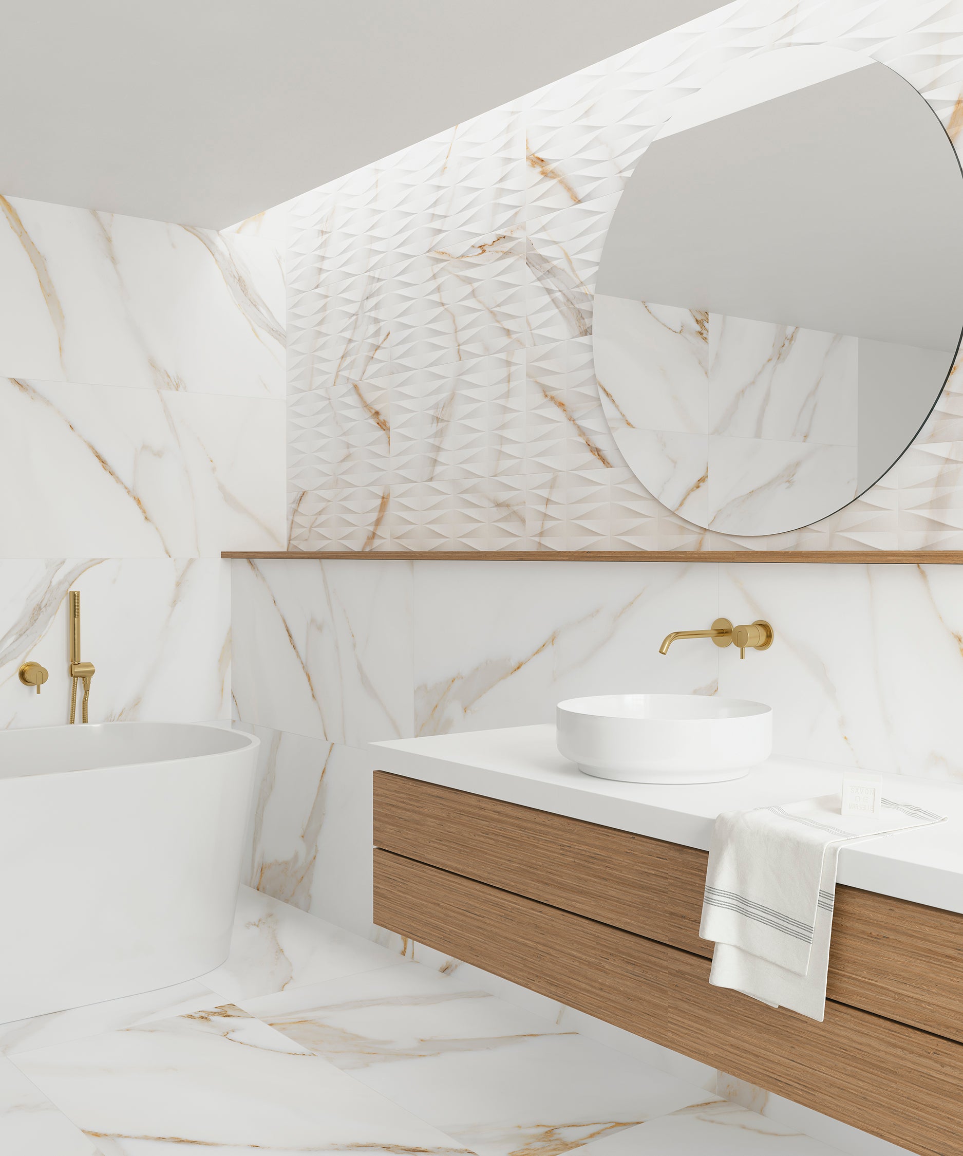 Revestimento cerâmico Gayafores Calacatta Gold Deco 32x62.5 cm - 6