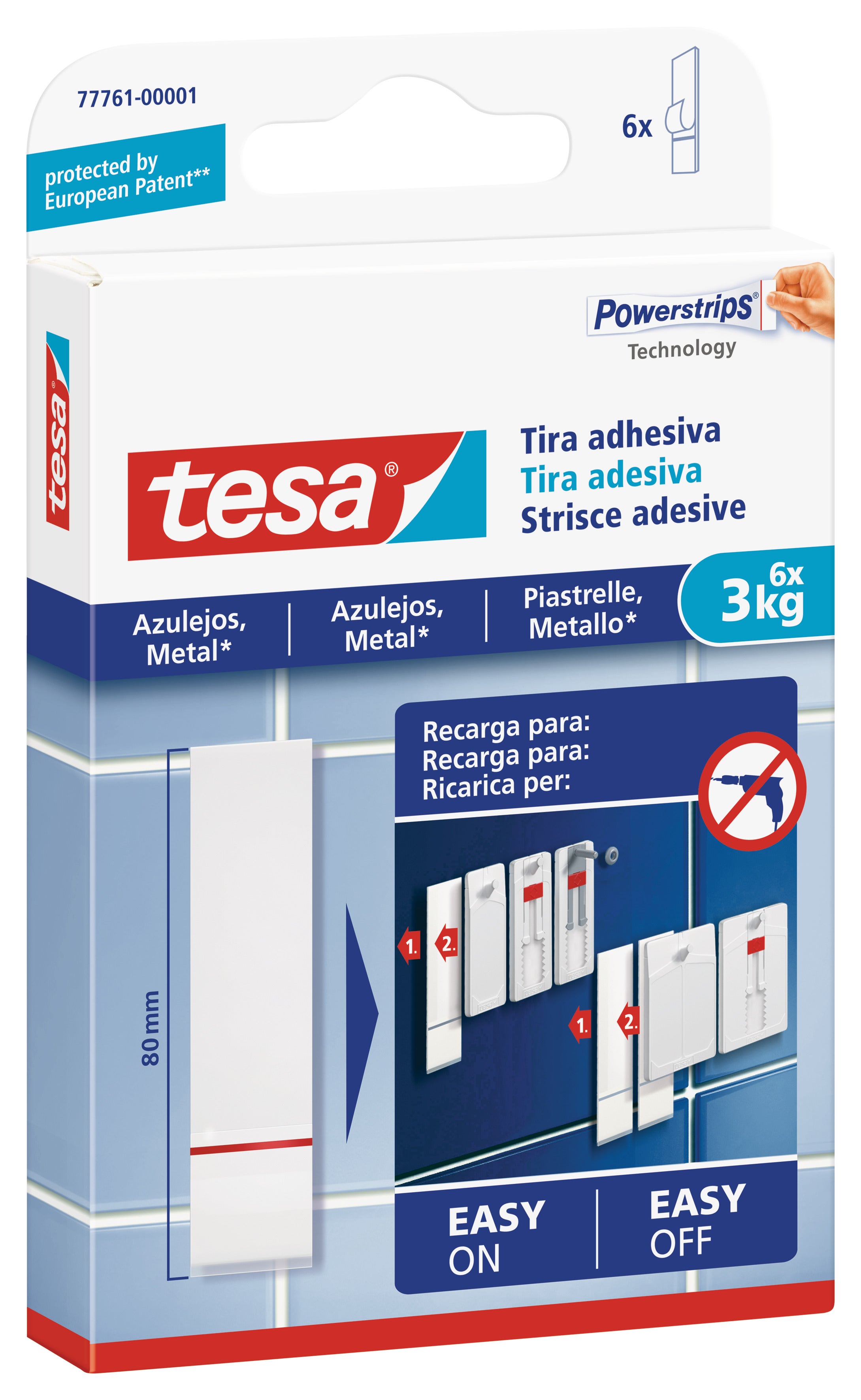 Tira adesiva TESA AZULEJO 3KG - 3