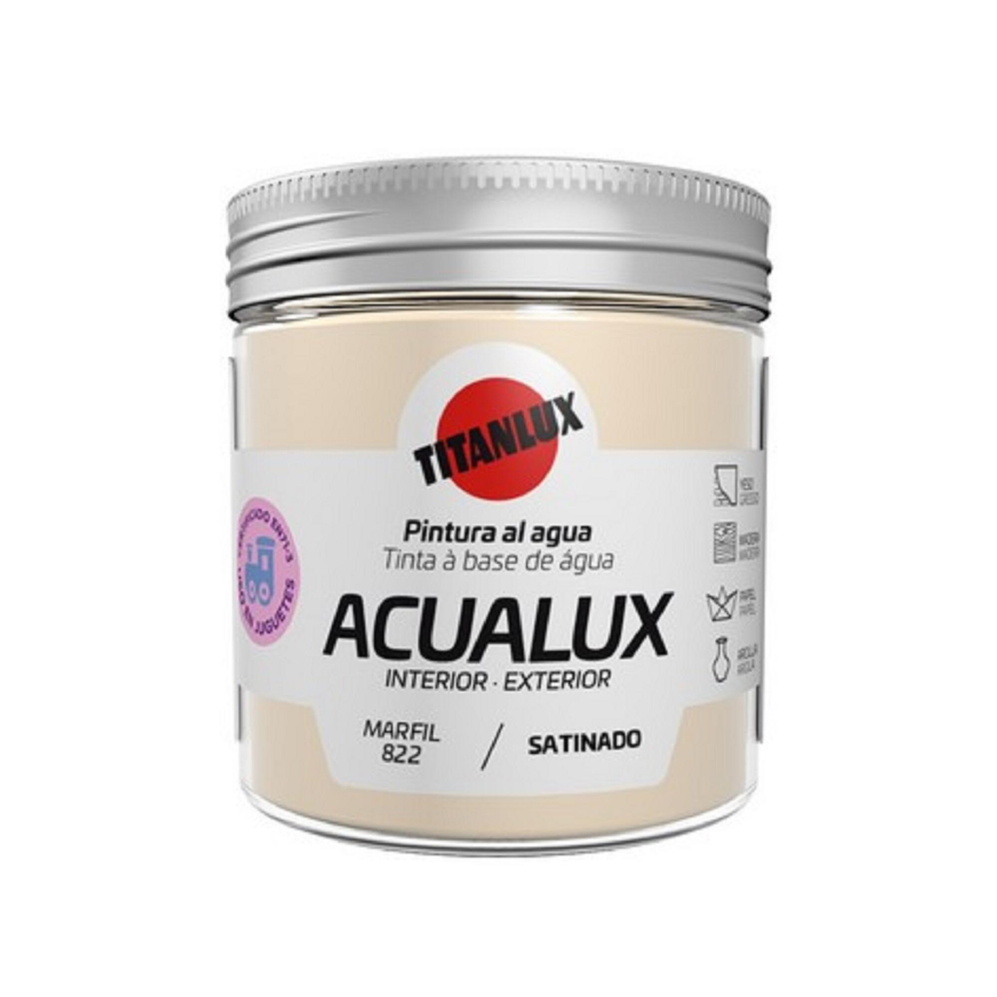 Pintura decorativa efecto liso ACUALUX TITANLUX 75ml acabado terciopelo - 2