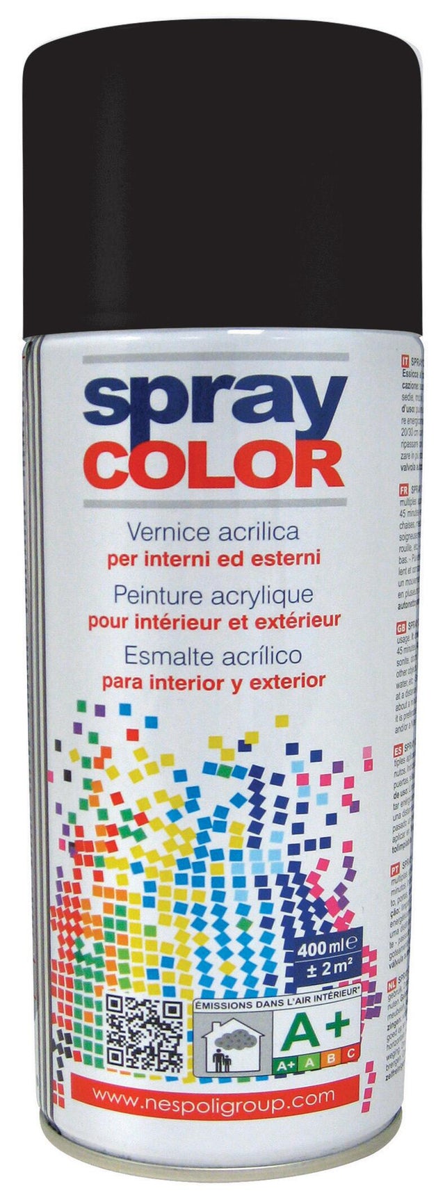 Spray multisuperficie brilhante SPRAYCOLOR 400ml preto