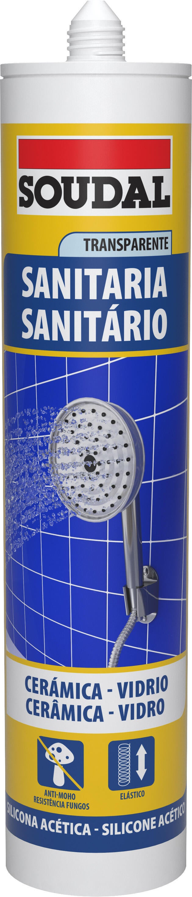 Silicone sanitário acético 290 ml transparente Soudal