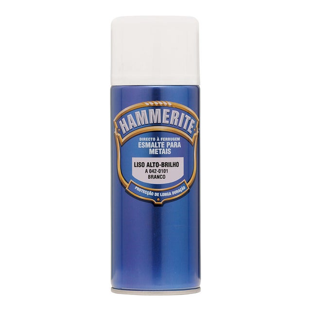 Spray esmalte para metais Hammerite brilhante 400ml branco