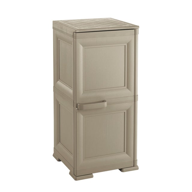 Armadio basso Omnimodus TONTARELLI in resina, tortora L 47 x H 85.5 x P 40 cm 1 anta, adatto per interno/esterno