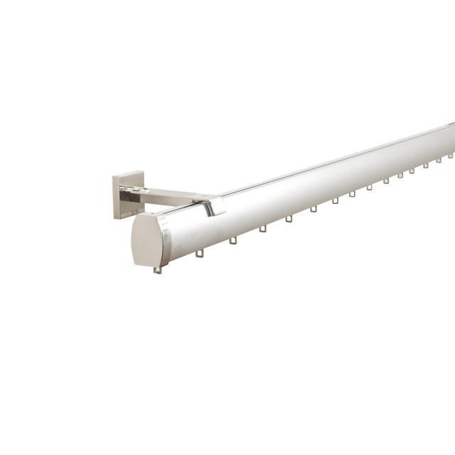 Kit calha elegance abertura central 2.40m efeito franzido inox