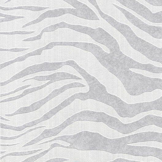 PAPEL PINTADO ZEBRA GLITTER PLATA GRIS - 2