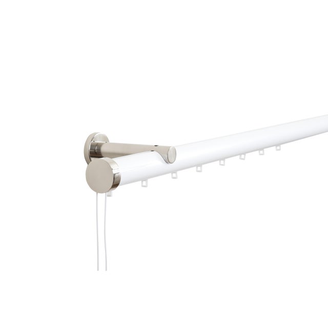 Kit calha lyon abertura central 1.60m efeito franzido branco
