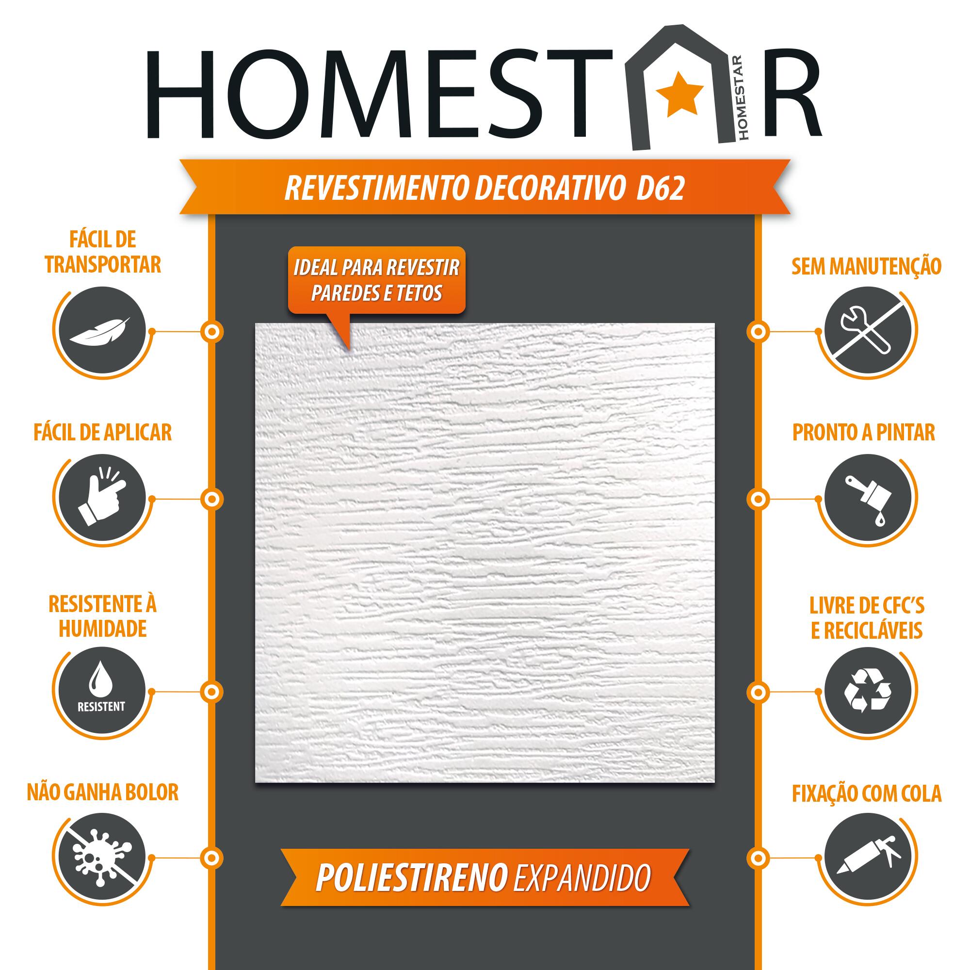 Placas de revestimento decorativas 500x500M HOMESTAR D62 EPS (Pack 8un) - 4