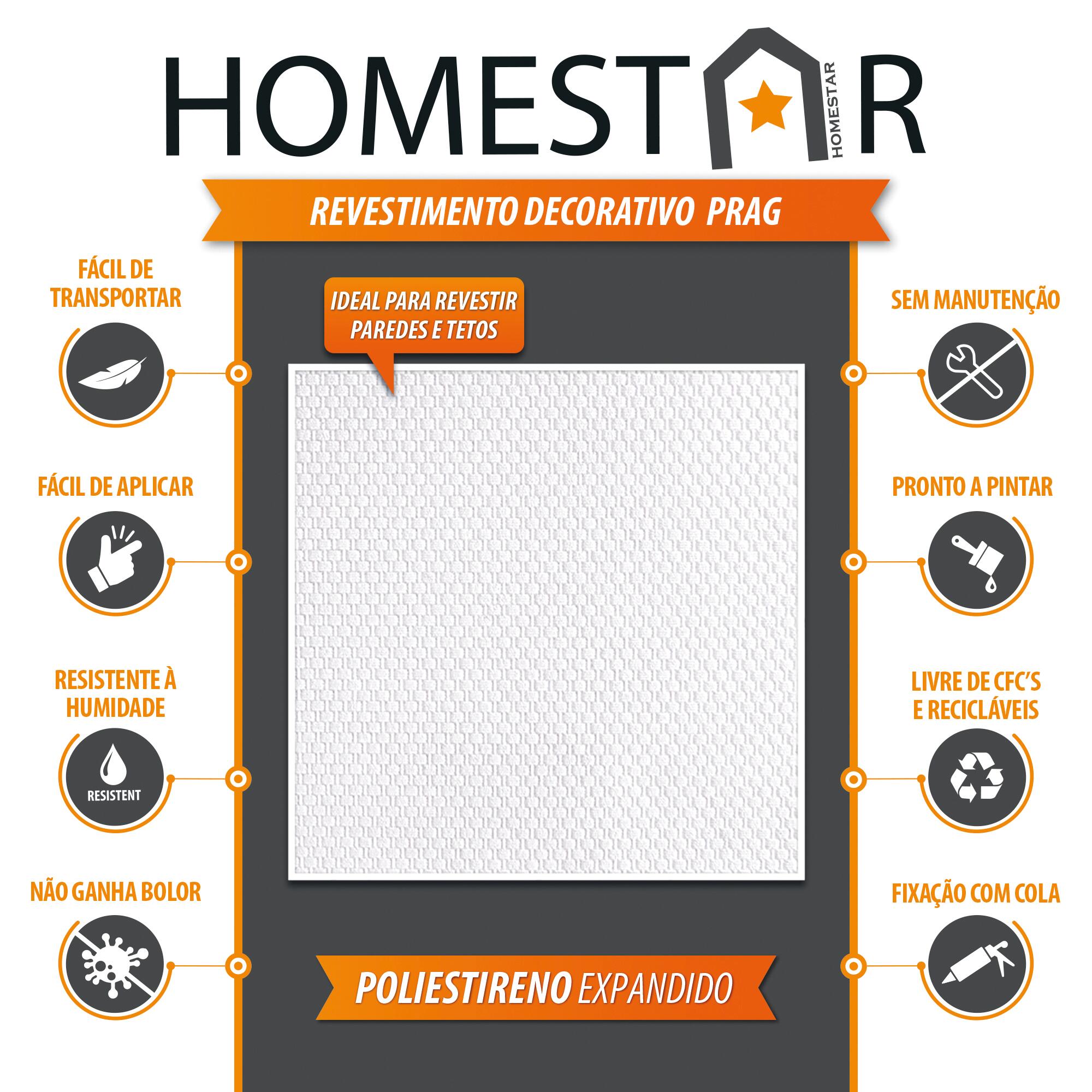 Placas de teto decorativas 500x500 mm HOMSTAR EPS Praga (Pack 8un) - 2