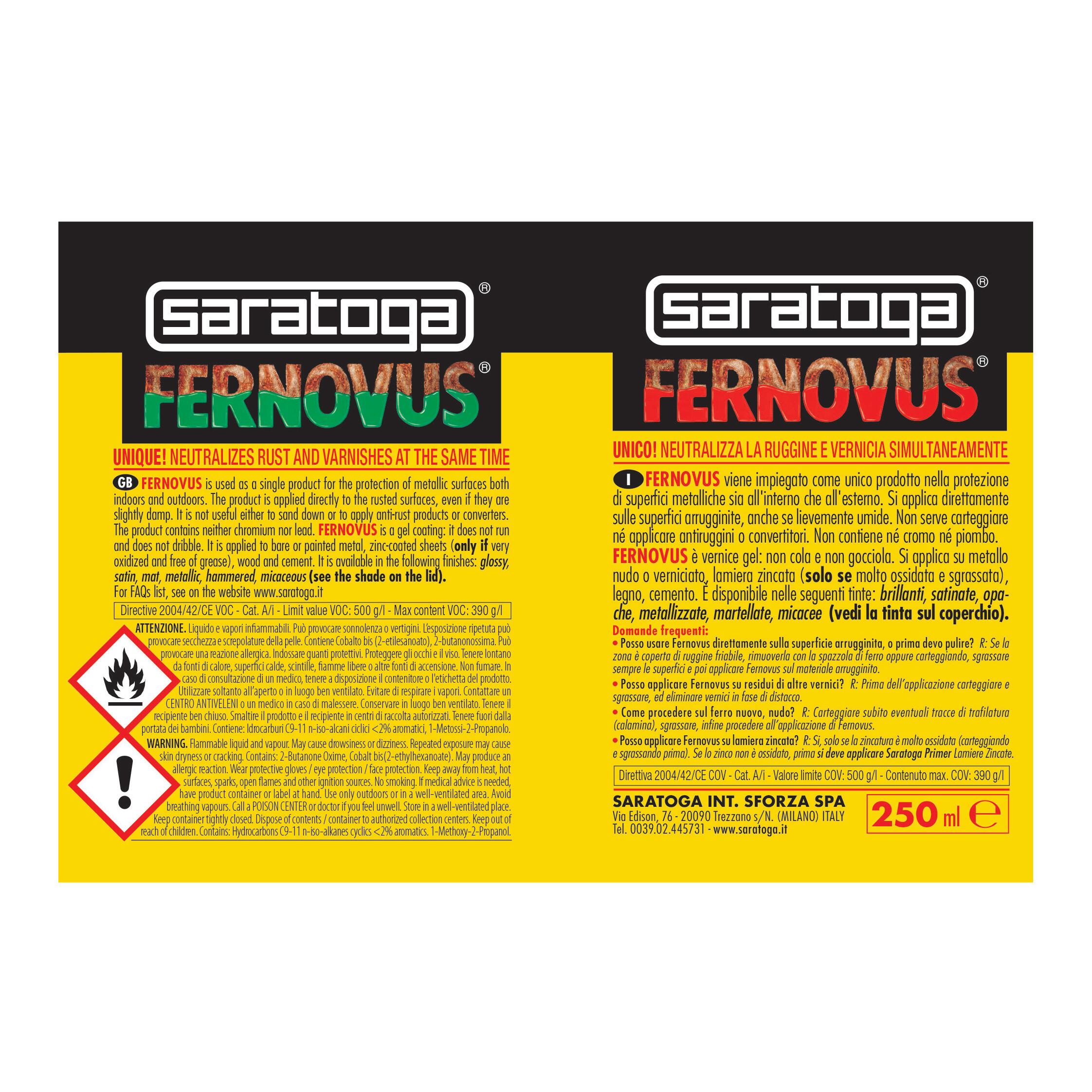 Vernice da esterno antiruggine per ferro SARATOGA Fernovus marrone castagna lucido, 0.250 l - 4