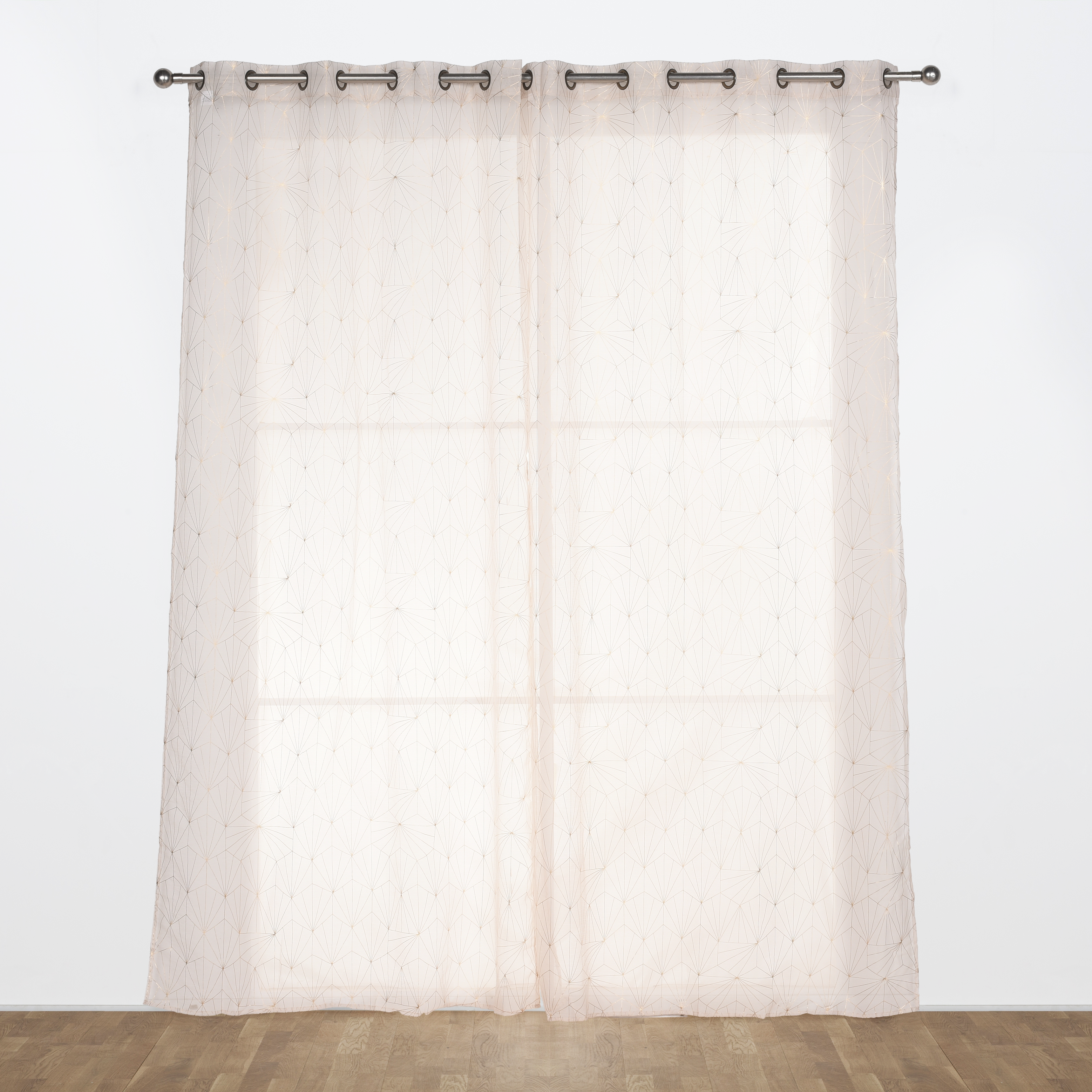 Cortinado ilhós Luciana 140x280cm bege ouro - 3