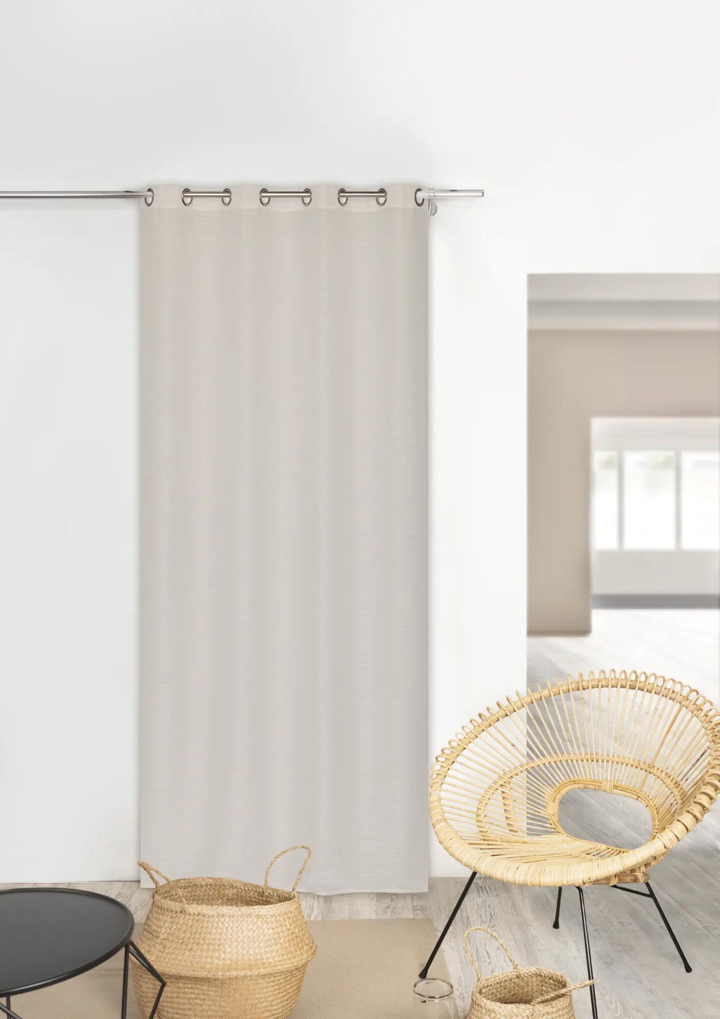 Cortinado ilhós Corda 140x240cm bege - 2