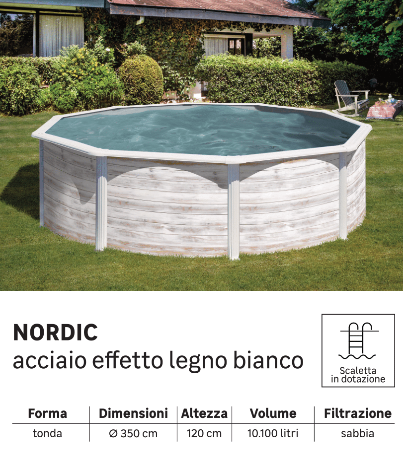 Piscina em aço GRÉ NORDIC D350X120CM - 9