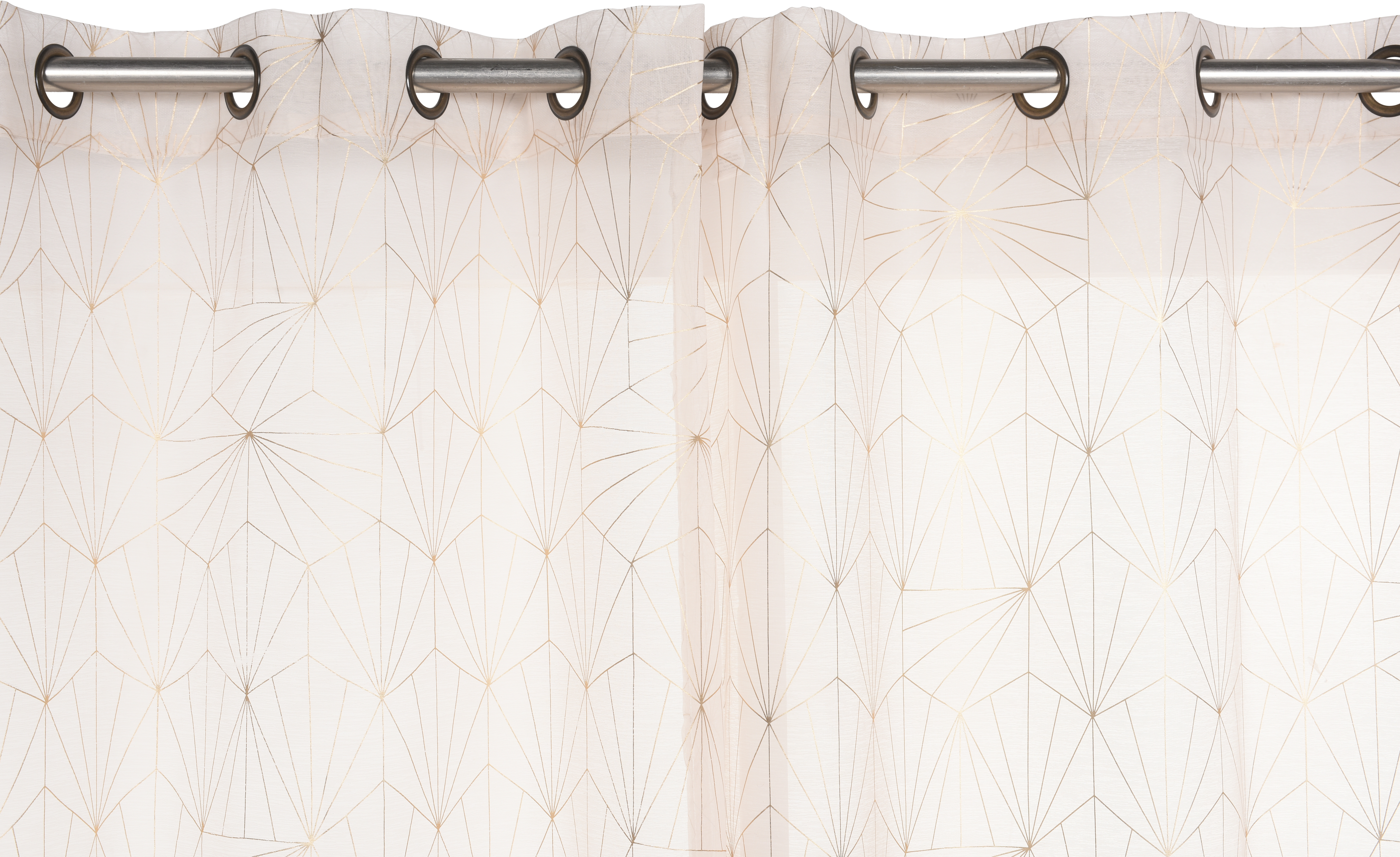Cortinado ilhós Luciana 140x280cm bege ouro - 5
