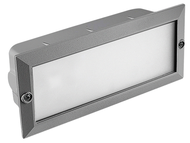 Candeeiro de parede de exterior de encastrar Tamesis quadrado IP44 E27 cromado