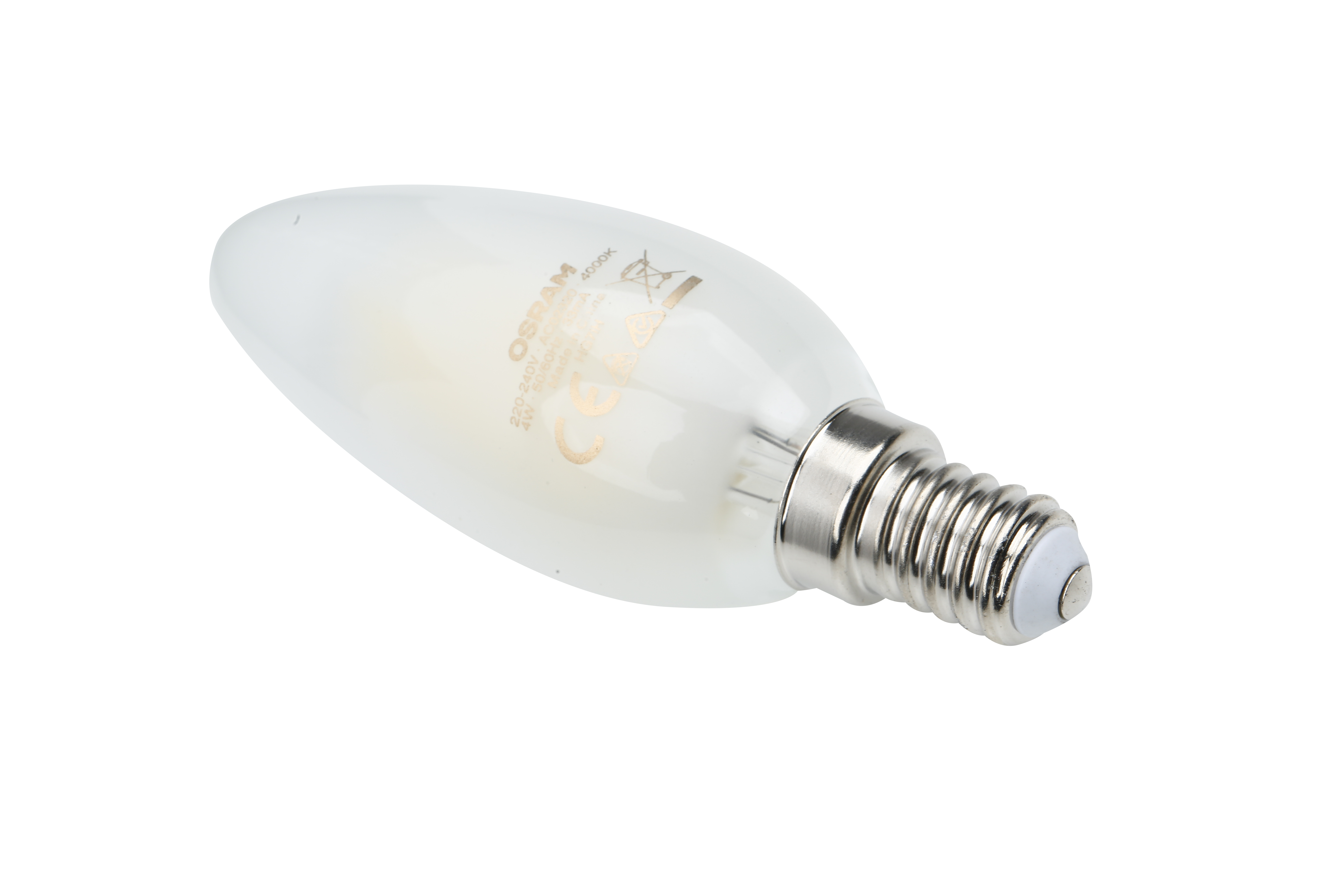 Lampadina LED, E14 oliva, smerigliato, luce naturale, 4W = 470 LM (equiv 40 W) classe energetica A, OSRAM - 7