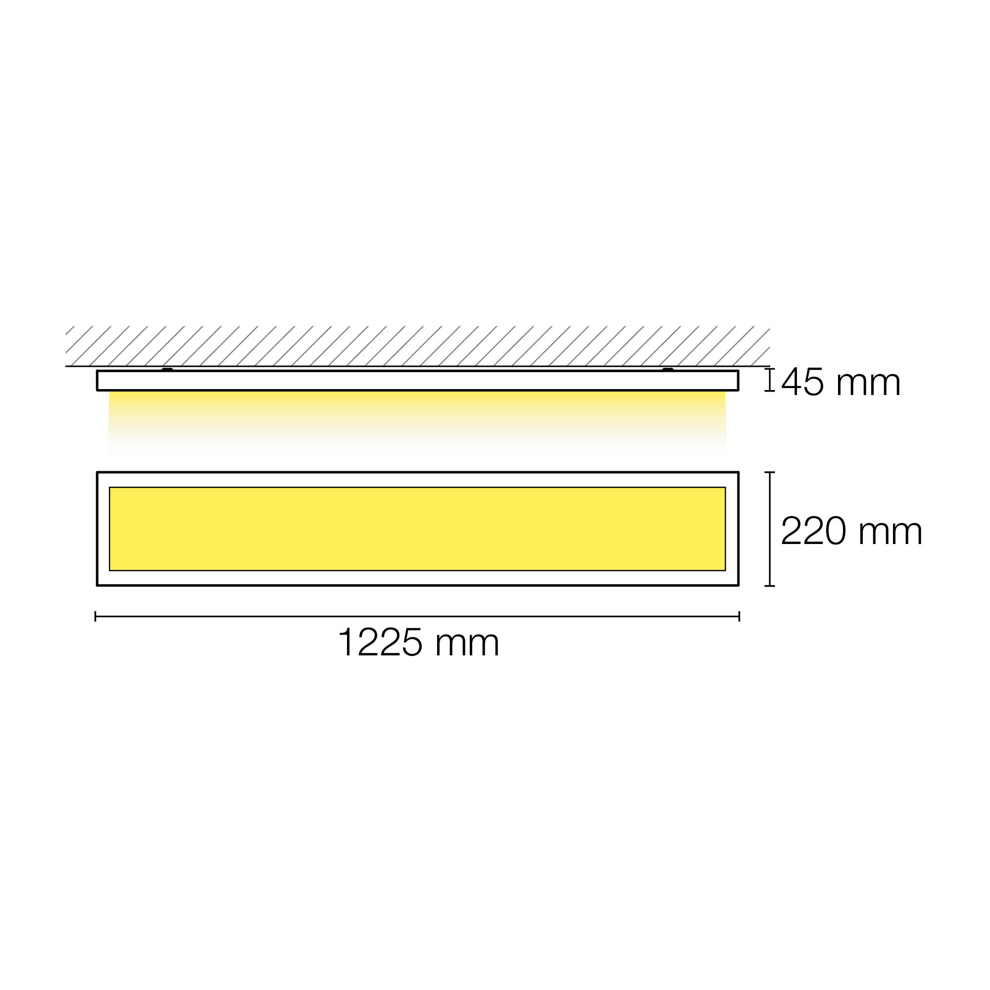 Painel led 2x22w 4000lm 122cm branco - 3