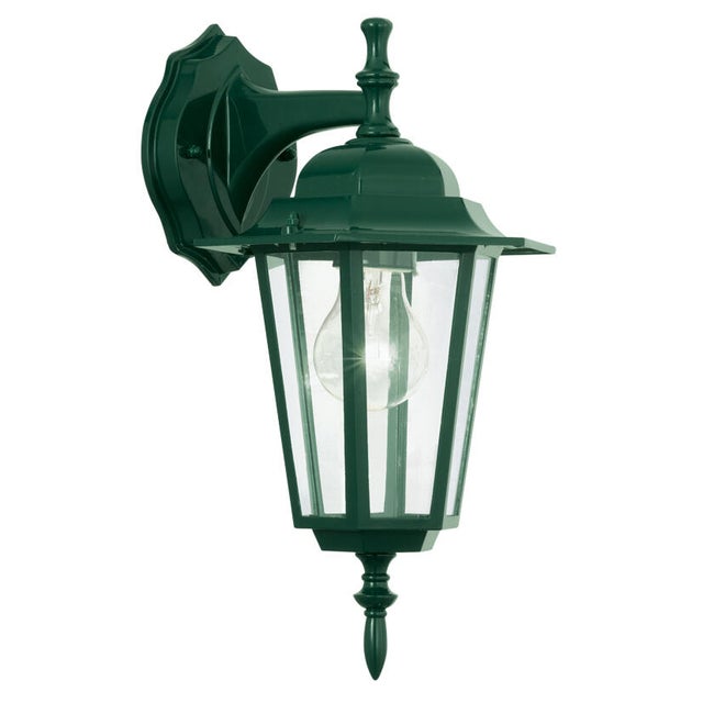 Candeeiro de parede exterior descendente E27 Laterna verde
