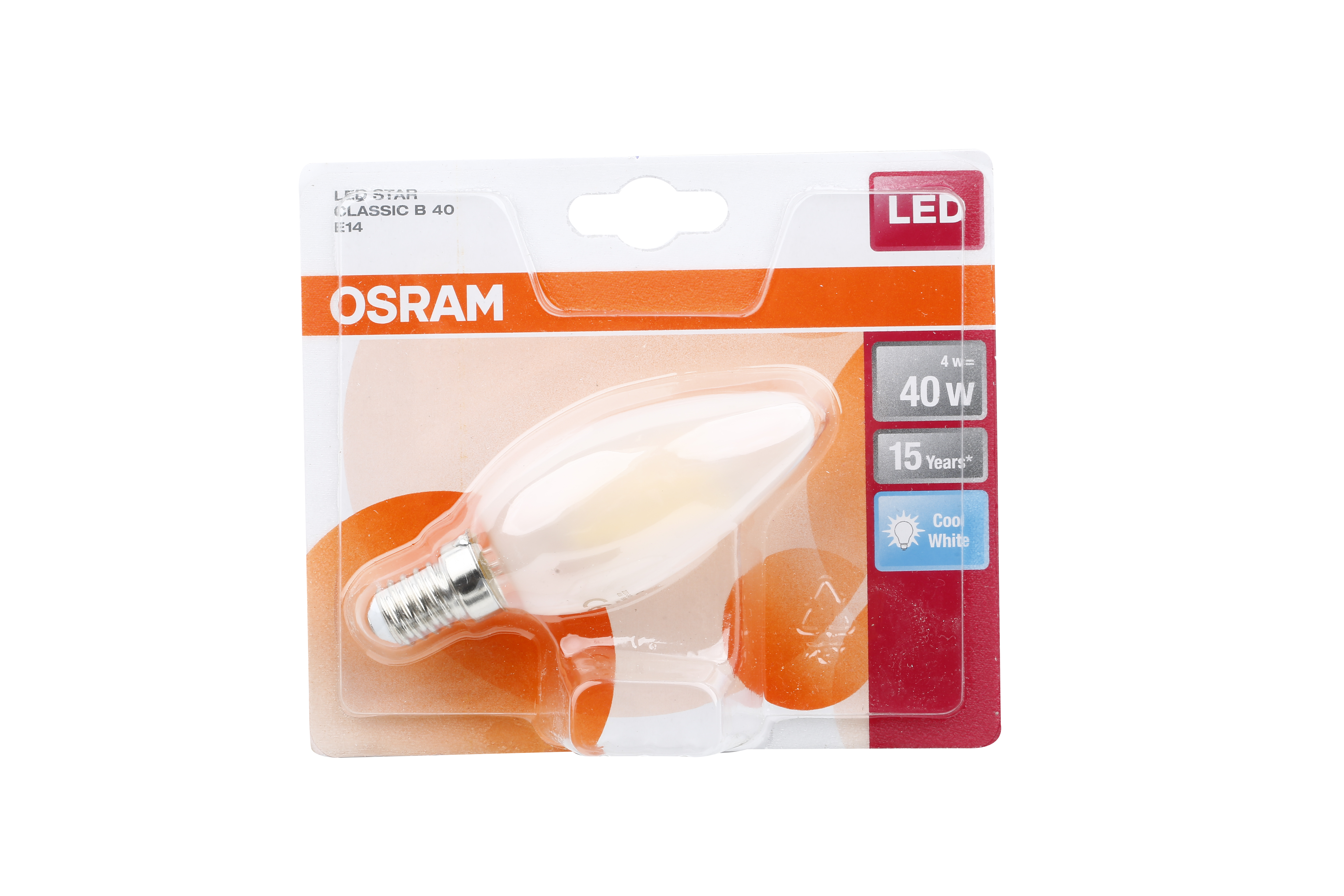 Lampadina LED, E14 oliva, smerigliato, luce naturale, 4W = 470 LM (equiv 40 W) classe energetica A, OSRAM - 8