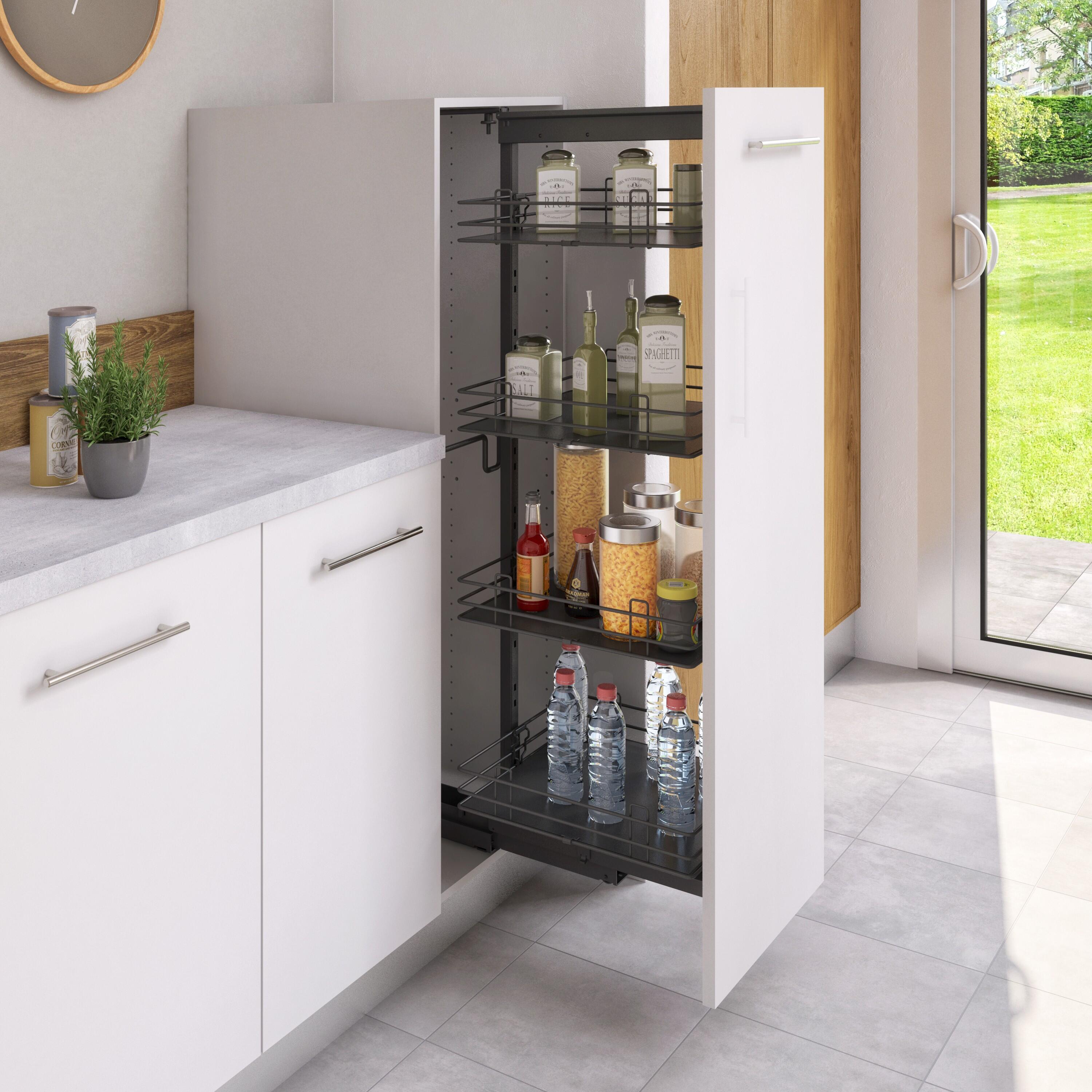 Rangement coulissant demi-colonne 4 paniers pour meuble l.45 cm / colonne l. 45 - 5