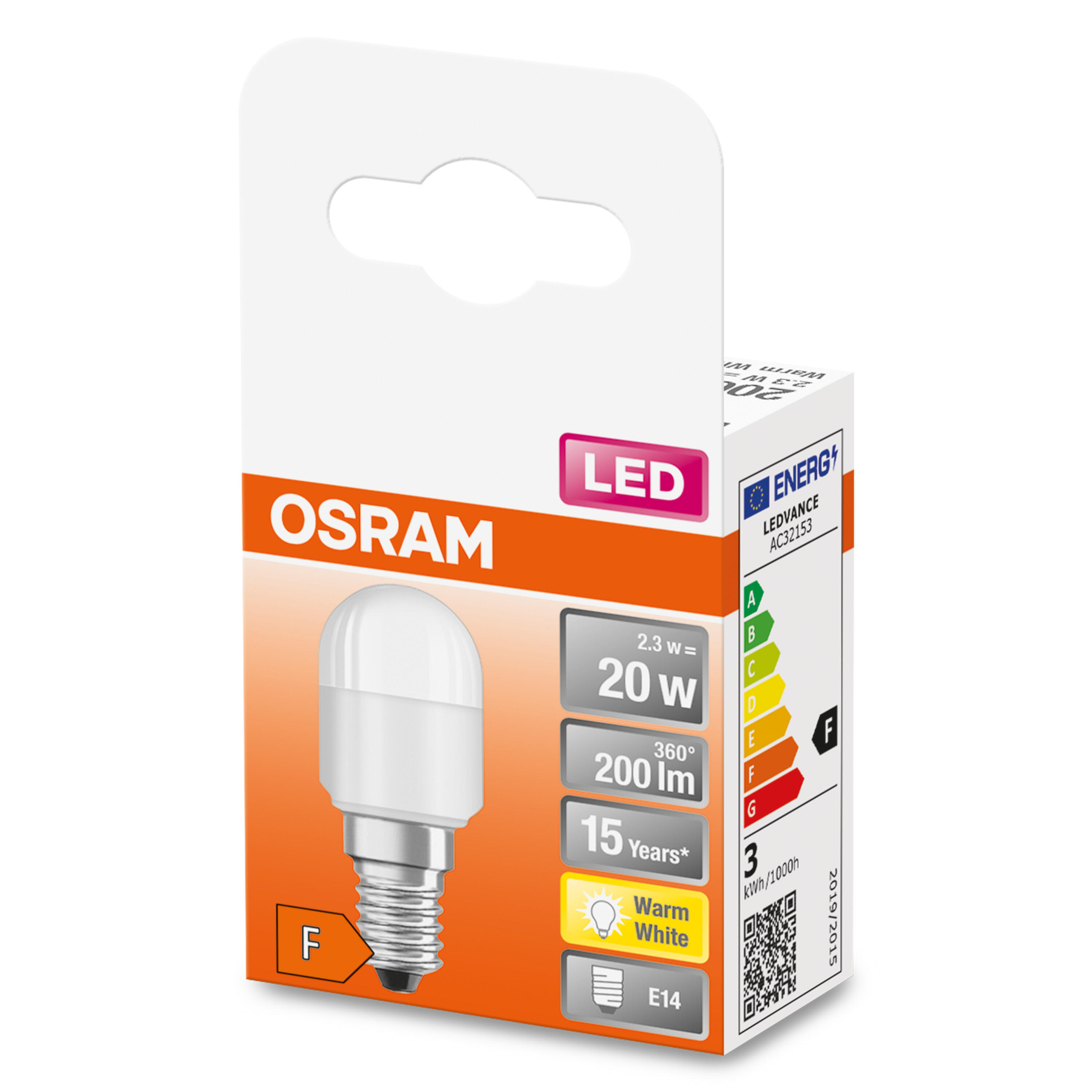 OSRAM Lâmpada LED T26 E14 2,3W 200lm 2700K