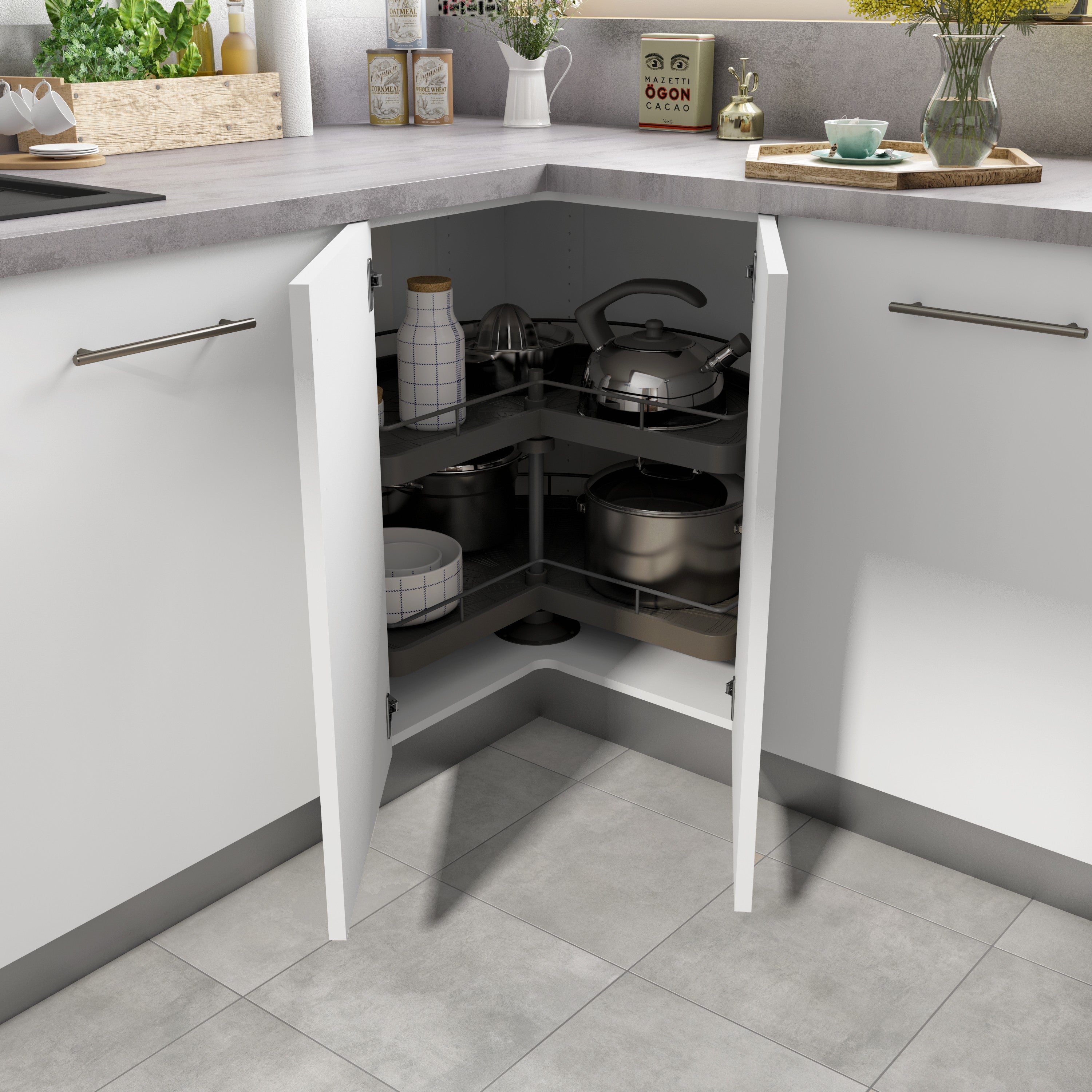 Organizador giratorio ángulo bajo de mueble de cocina DELINIA ID 112x112x76.8 cm - 3