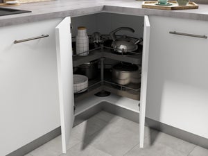 Bandeja giratoria 270° DELINIA para mueble de cocina rincón cromado 70 cm